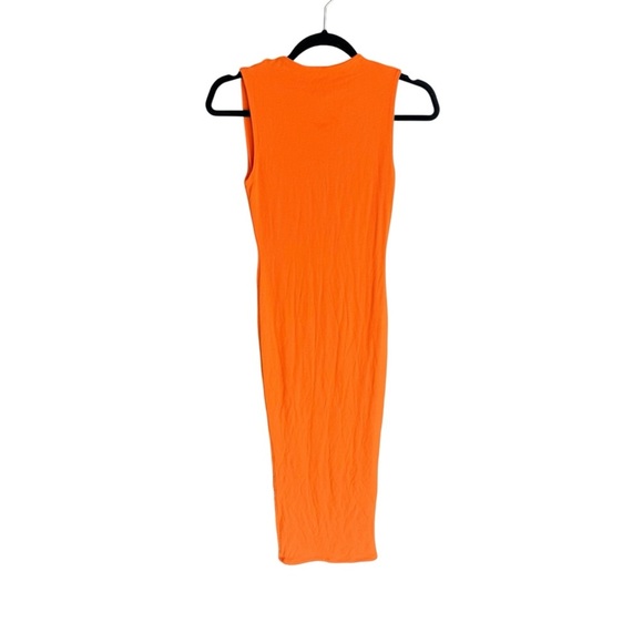 Naked Wardrobe - NWT Orange Halter Bodycon Midi Dress Sz S - Picture 3 of 8